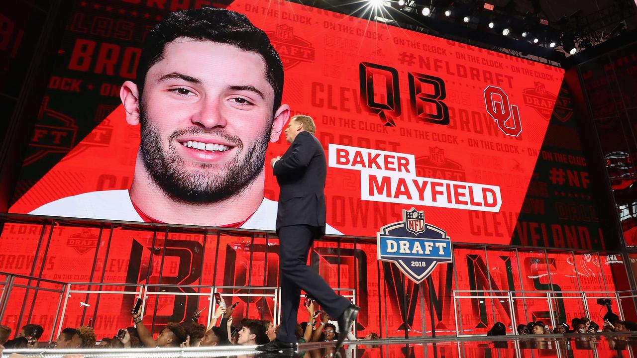 The NFL Draft features plenty of live trading, although Cleveland did well sticking with Pick 1 last year and selecting Baker Mayfield. Photo: Ronald Martinez/Getty Images/AFP