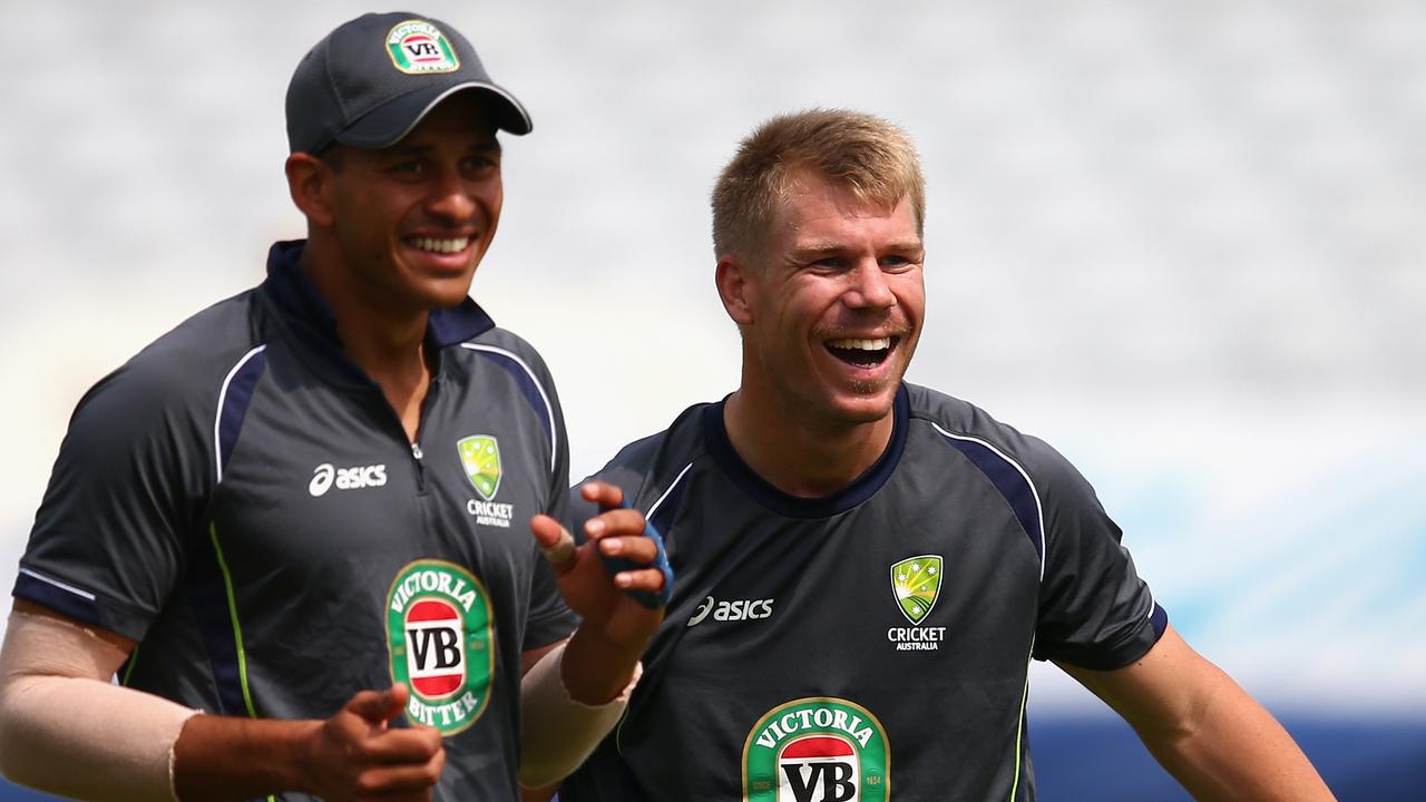 Warner and Khawaja on tour in England in 2013. (Photo by Ryan Pierse/Getty Images)