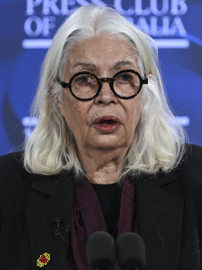 Professor Marcia Langton addresses the National Press Club last week. Picture: NCA NewsWire / Martin Ollman