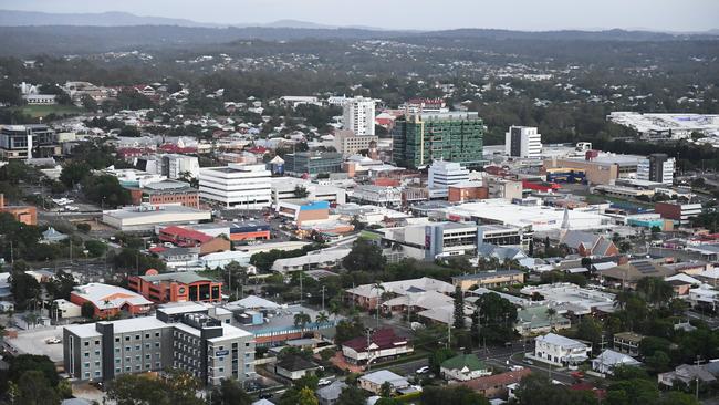 An aerial view of Ipswich CBD, where the council is spending $250 million to bring people back to the city centre.