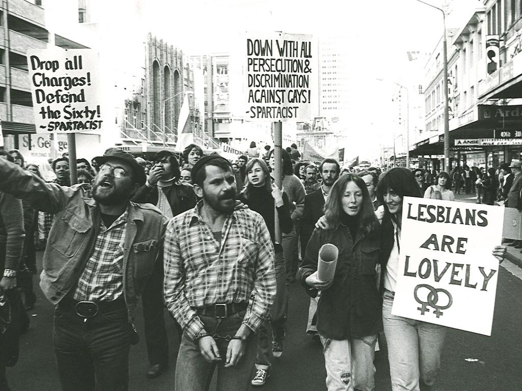 Pro-Mardi Gras and the Gay Solidarity Group walk in protest in 1978. Picture: Australian Lesbian and Gay Archives