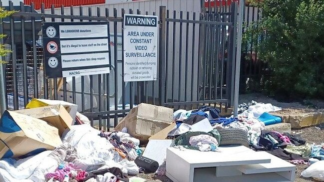 Dumping at the Salvation Army op shop in North Geelong. Picture: Supplied