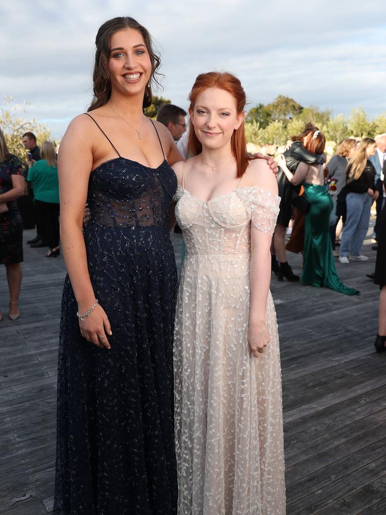 Claire Heathorn and Bethany Denholm. St Mary's College leavers dinner at Glen Albyn Estate Taroona. Picture Nikki Davis-Jones