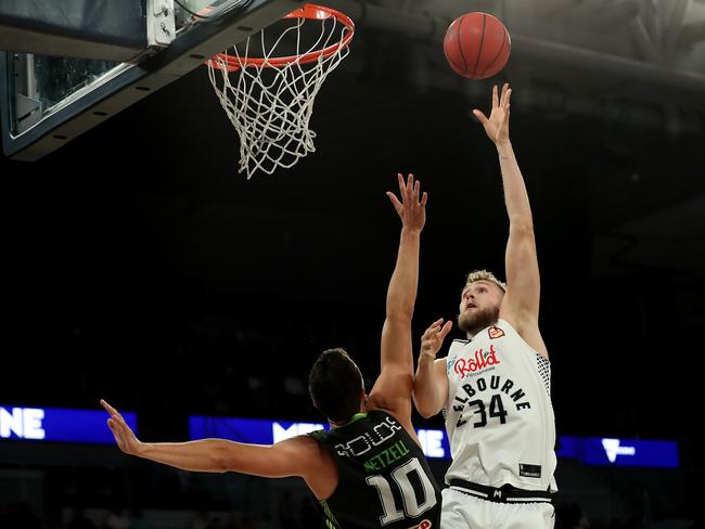 United star Jock Landale piled on the pressure. Picture: Getty Images