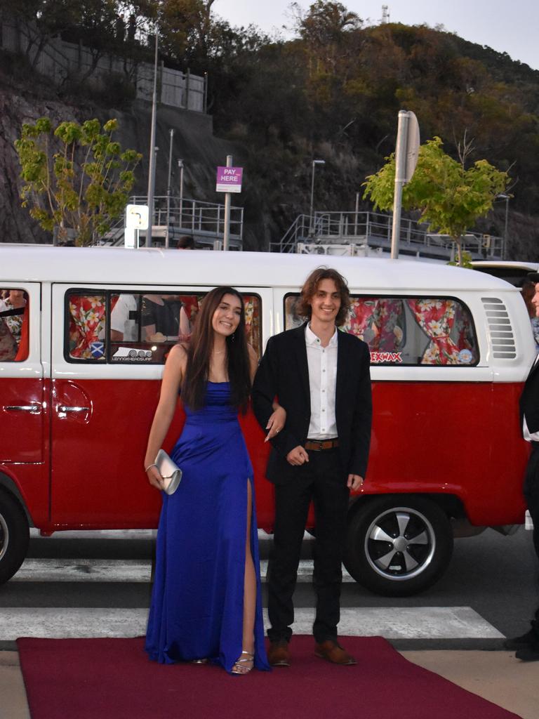 Zane Hill and Tiana Brown at the Proserpine State High School formal at Shute Harbour Marine Terminal on November 15, 2023. Photo: Zoe Devenport