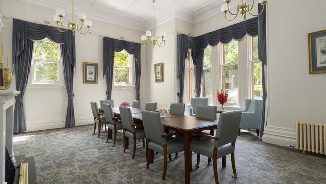 A formal dining room.