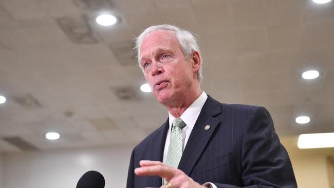 Senator Ron Johnson is polling ahead of ahead of the Deomocrats’ Mandela Barnes. Picture: AFP