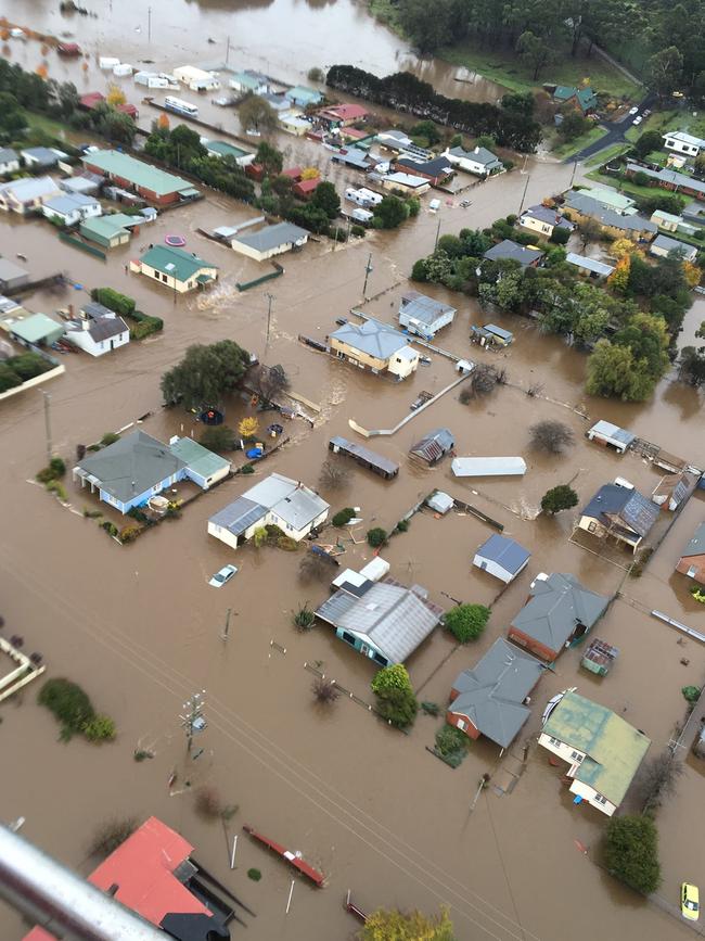 Flooding in Latrobe in 2016. Pic by Tasmania Police.