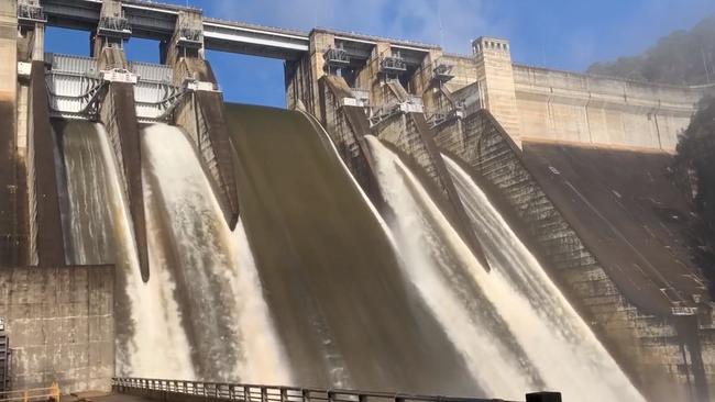 Warragamba Dam started to spill two days earlier than initially predicted.