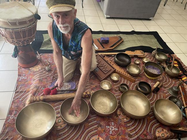 Russell Hibbs is holding sound healing sessions in Port Douglas. Picture: Marcus Wilson.