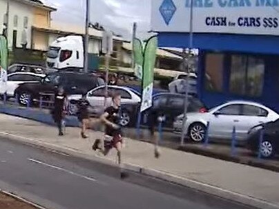 The group of children are alleged to have fled in another stolen vehicle moments after the crash. Still from Dash Cam Owners Australia.