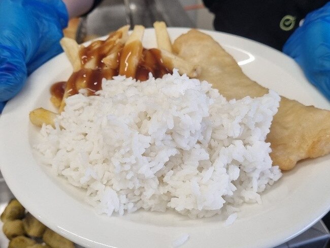 An example of a meal at an unnamed aged care home.