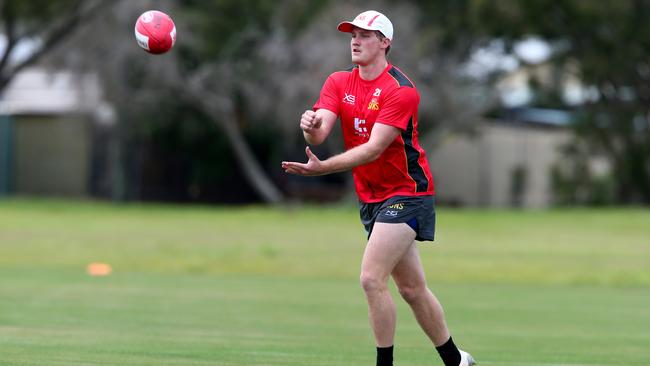 Harrison Wigg training at Carrara Stadium in 2017 during his time at Gold Coast. Picture: AAP Image/David Clark