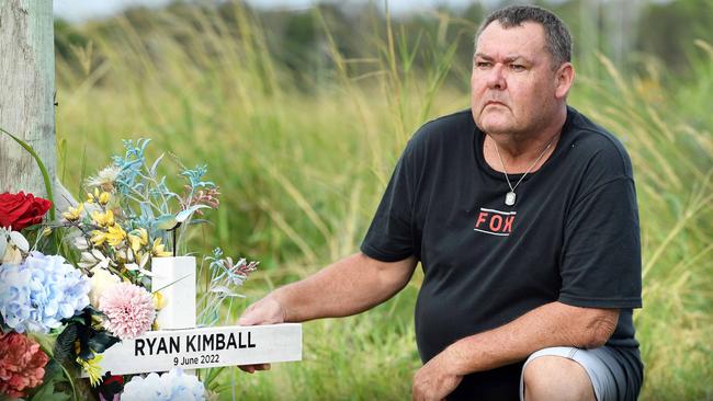 Graeme Kimball, whose son Ryan, was killed in a car crash in June 2022, Finland Road Bli Bli. The driver was answering a social media challenge to drive. Picture: Patrick Woods.