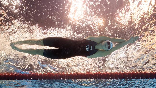 Barring a monumental upset, Ledecky will claim her sixth consecutive 800m world title at Fukuoka on Saturday. Picture: Getty Images.