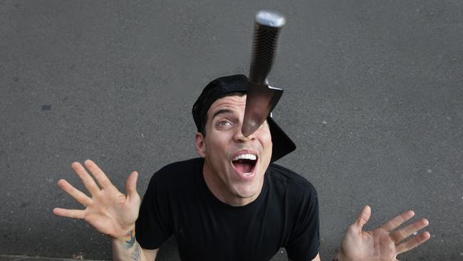 Steve-O during a stand-up tour of Australia. Picture: Chris Pavlich