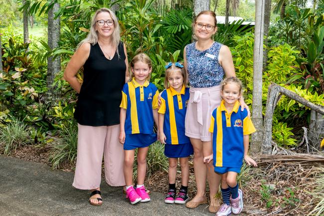 Seaforth State School 2022 Prep class: Mrs Mayes, Layla Broxham, Sophie Lovern, Mrs V, Memphis Hurrell. Picture: Michaela Harlow MKY2022PREP