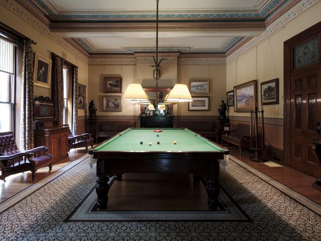 The billiards room after restoration. Photo: WISH/Tom Ferguson