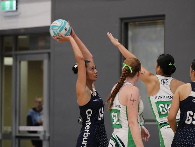QISSN 2024 division 1 grand final: Canterbury v Somerset. Pictured: Kaylee Tamala shoots for Canterbury
