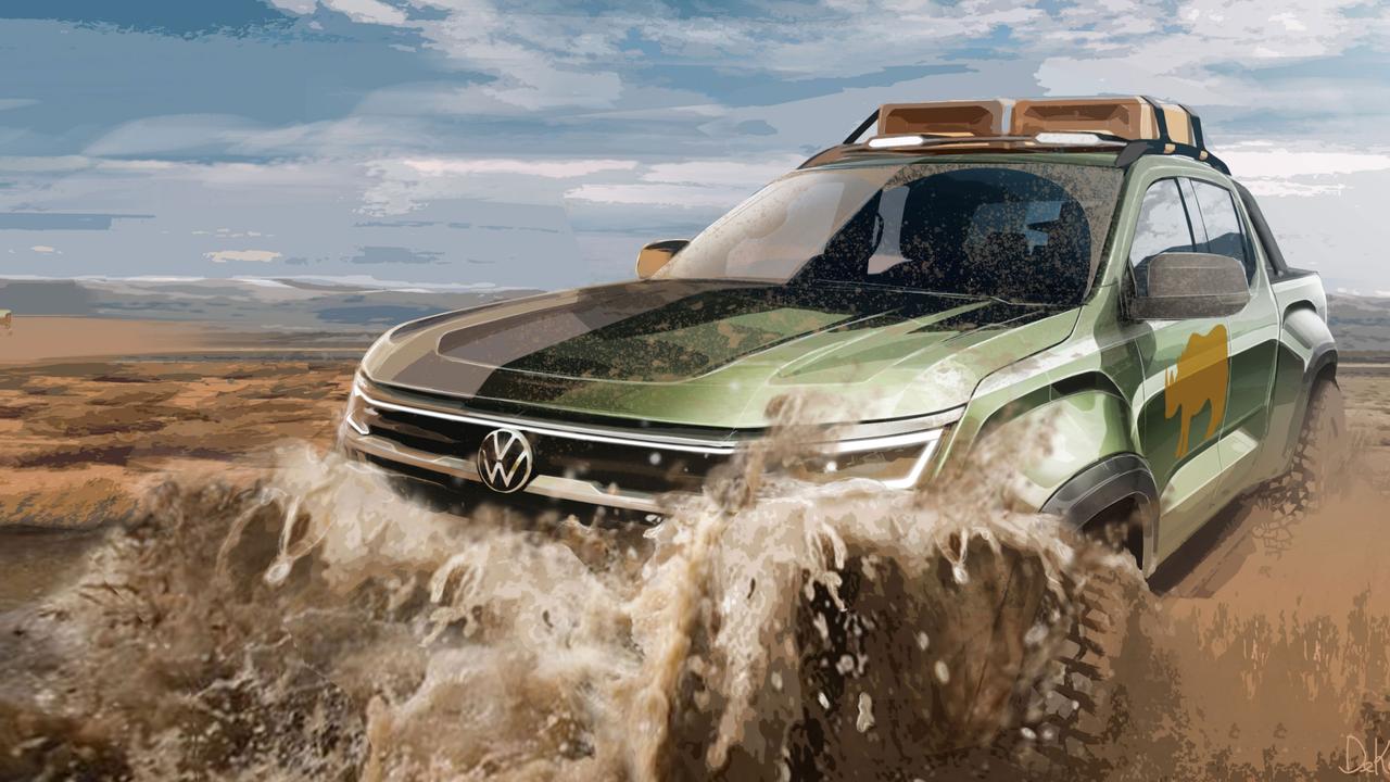 An artist's impression of new VW Amarok ute, due in Australia in early 2023. Picture: Supplied.