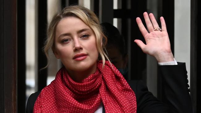 US actress Amber Heard arrives at the High Court for the libel trial by her former husband US actor Johnny Depp against News Group Newspapers (NGN) in London, on July 24. Picture: Daniel Leal-Olivas/AFP