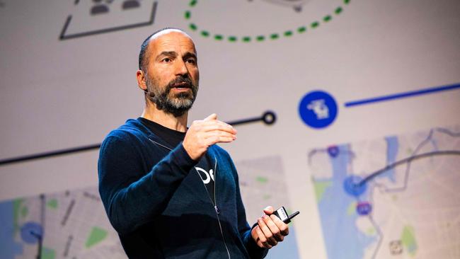 Uber global CEO Dara Khosrowshahi said the EVs will be able to last a whole day on one charge. Picture: Philip Pacheco / AFP