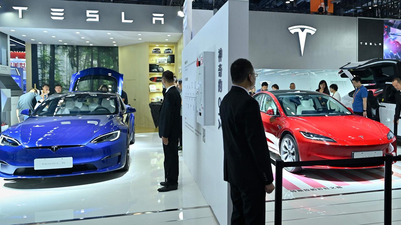 Tesla unveiled the new Model 3 in China, where it is built. Photo: Wang Zhao/ AFP