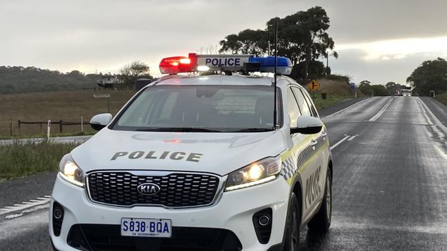 Emergency crews leaving the scene from Thursday night’s fatal crash on, OB Flat just outside Mount Gambier. Picture:Arj Ganesan