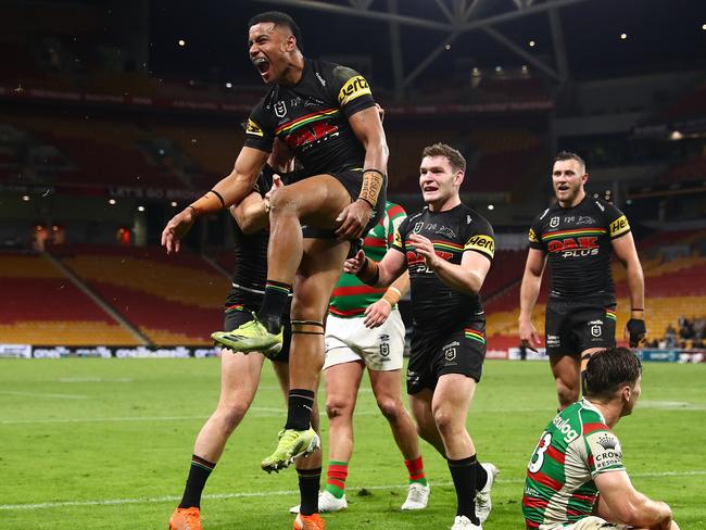 The Panthers have won their last five games against the Rabbitohs. Picture: Chris Hyde/Getty Images