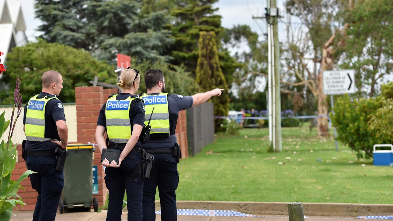 The incident allegedly occurred outside a block of townhouses in Werribee South. Picture: NCA NewsWire / Nicki Connolly
