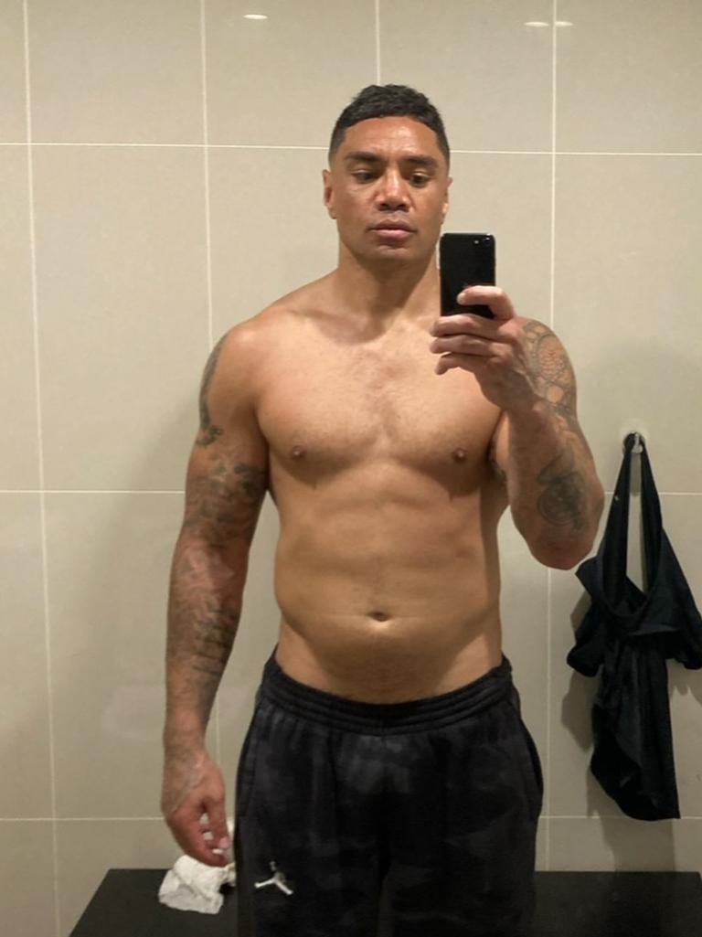 Willie Tonga in February 2021. He wrote: "We were in the thick of C19, my mental health wasn’t the best &amp; I remember looking at myself in the mirror &amp; being embarrassed that I had let myself get to that point." Picture: Instagram