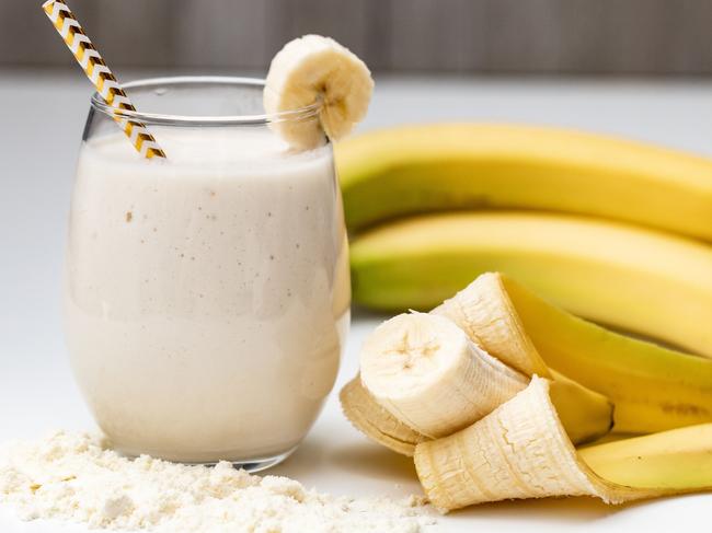 Bananas: A banana milkshake.