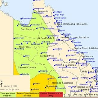 A severe weather warning active for southwest Queensland. Picture: BOM