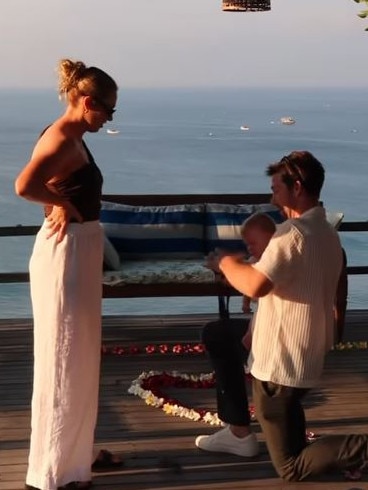 Toby Greene proposed to Georgia Stirton with their daughter Isla. Pic: Instagram