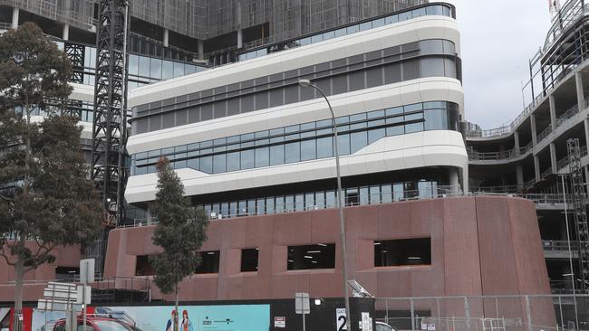 Terracotta panels on the new Footscray Hospital pay homage to the historic homes in the area. Picture: David Crosling