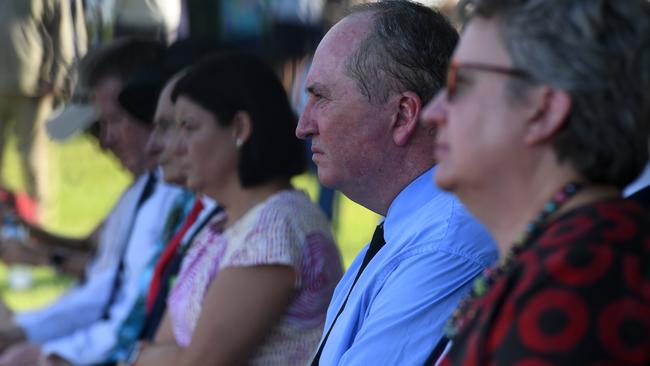 Nationals leader Barnaby Joyce at 81st commemoration of the Bombing of Darwin at USS Peary Memorial. Picture: (A) manda Parkinson