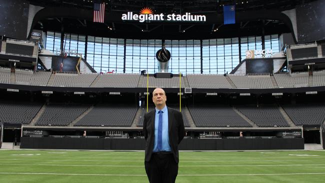 ARL Commission chair Peter V'landys recently visited Allegiant Stadium in Las Vegas as part of their preparation to bring the NRL to the United States next year. Credit: Supplied.