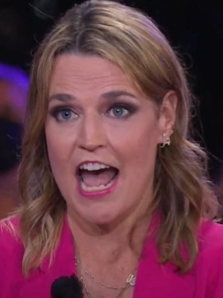 NBC's Savannah Guthrie's hard-line approach to the town hall divided viewers. Picture: NBC