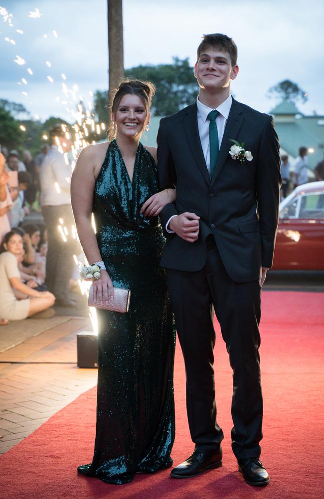 Anna Gouldson and Hayden Johnston arrive at Toowoomba Anglican School class of 2024 school formal. Friday, November 15, 2024. Picture: Christine Schindler