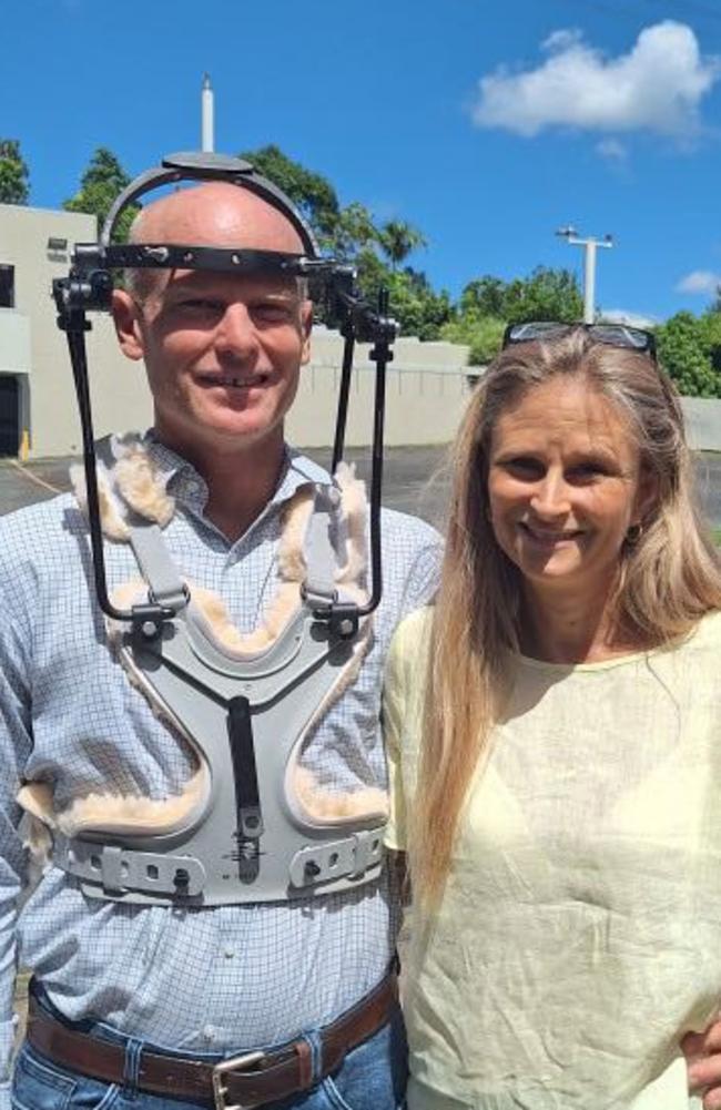 Mayor Glen Hartwig, pictured here with wife Talitha only a week after the couple were involved in a serious crash while on the campaign trail, has been returned to his seat for a second term.