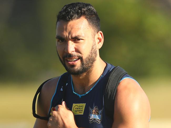 Ryan James at Titans training in July. Picture: Chris Hyde/Getty Images