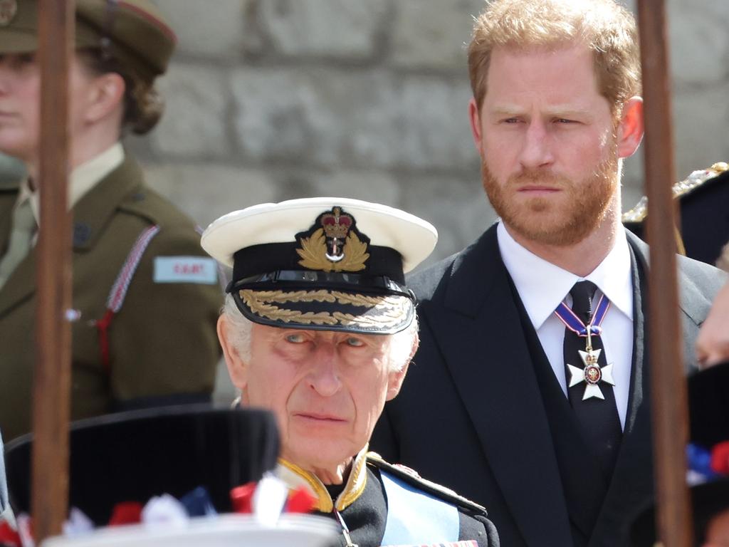 King Charles III and Prince Harry, Duke of Sussex. Royal expert Richard Fitzwilliams said it was “time” Harry reached out to his father. Picture: Chris Jackson/Getty Images