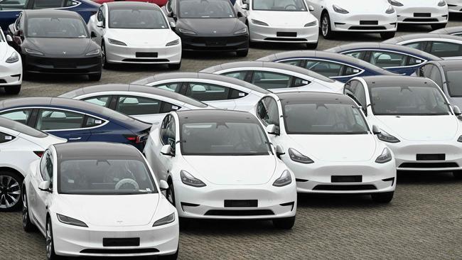 Tesla electric cars in Belgium. Tesla is the globe’s most recognisable EV brand. Picture: John Thys/AFP