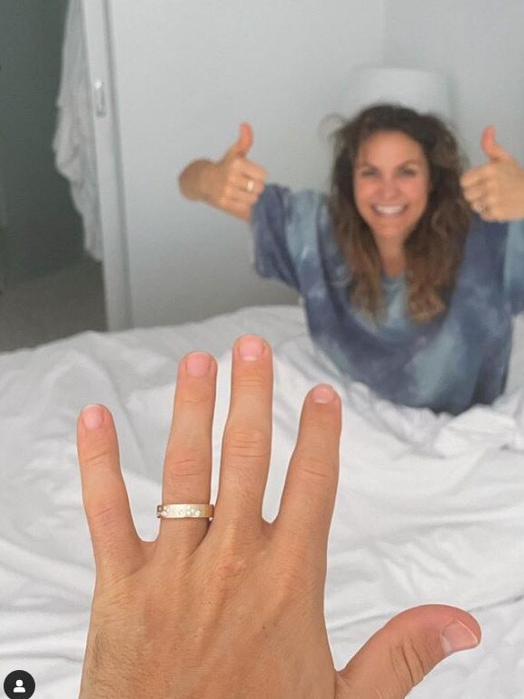 The couple shared snaps from the morning after their wedding. Picture: Instagram/Laura Byrne