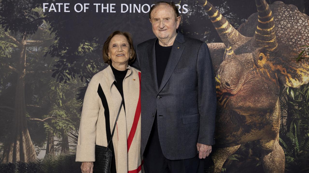 John Gandel — who came in second on the list of property powerbrokers — pictured with partner Pauline at the Triceratops Fate of the Dinosaurs on March 10, 2022. Picture: FIONA HAMILTON PHOTOGRAPHY