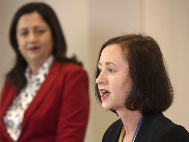 Brisbane AUSTRALIA - NewsWire Photos November 13, 2020: Queensland Health Minister Yvette D'Ath at a press conference to announce an easing of restrictions on social gatherings in the wake of COVID 19.  Picture: NCA NewsWire / Sarah Marshall