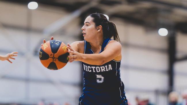 Jamie-Lee Getson in action for the Victoria Ivor Burge women's at the 2025 Basketball Australia Under-20 & Ivor Burge National Championships. Picture: Taylor Earnshaw