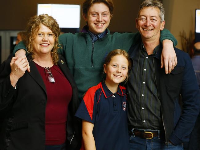 Anna Reynolds with family, Jarra, Jess and Mark Horstman. Picture: MATT THOMPSON