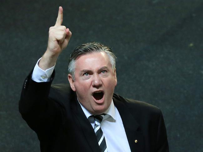 AFL 2018 Finals Richmond V Collingwood at the MCG. "One more" Eddie McGuire tells the Collingwood faithful. Picture: Mark Stewart