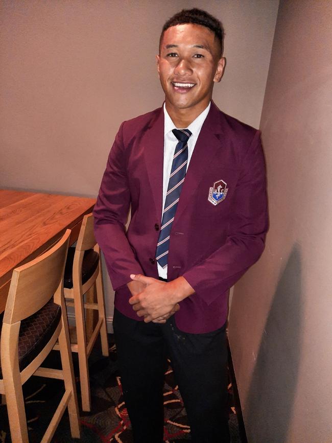 Ipswich State High School North Queensland Cowboys signing Kulikefu Finefeuiaki at the school's rugby league season launch at the Jets Leagues Club. Picture: David Lems